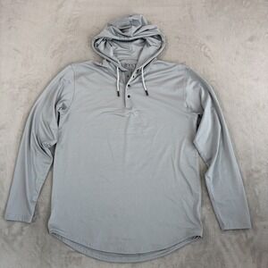 BYLT Performance Drop Cut Hoodie in Grey Men Large Stretch Long Sleeve Gym NWOT